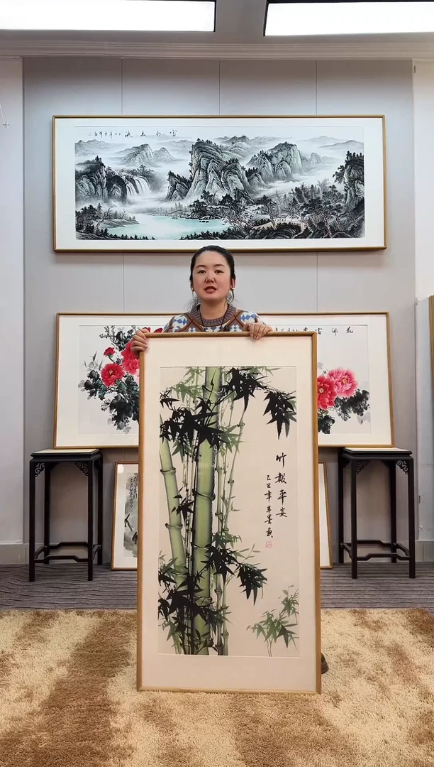 国画手绘竹子122*62尺寸