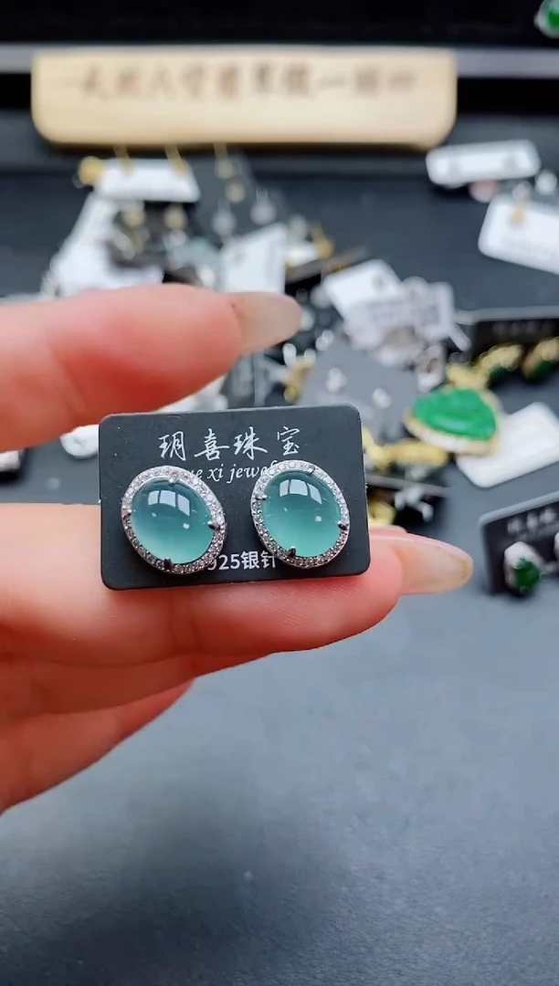 银S925镶嵌戒指翡翠1