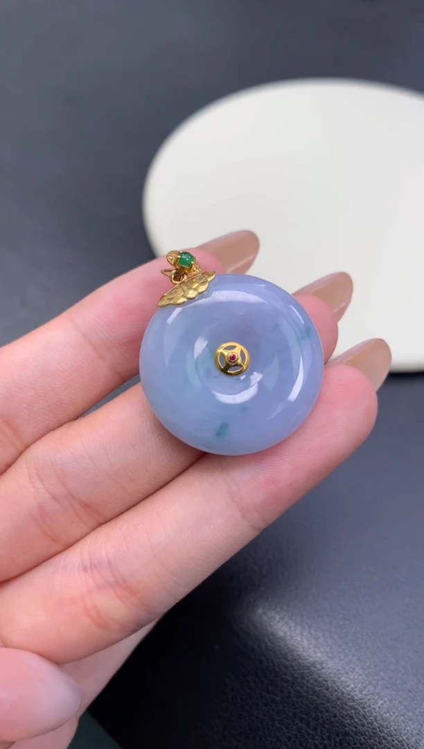 18K金镶嵌摆件翡翠48小时鉴赏期 退货不扣服务费