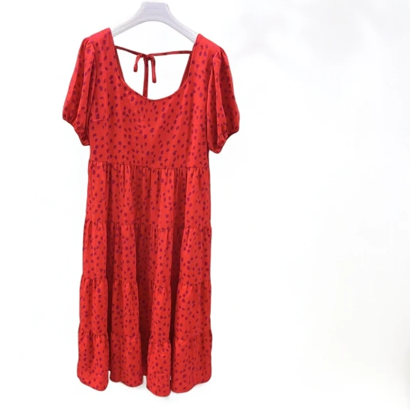 9031红色气质款长裙连衣裙