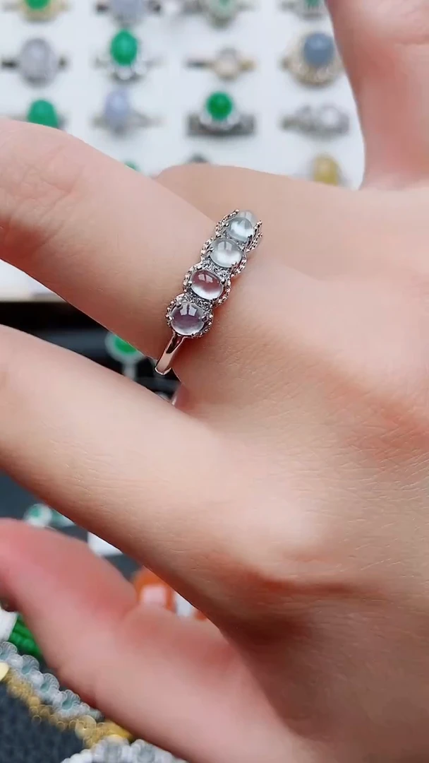 银S925镶嵌戒指翡翠86