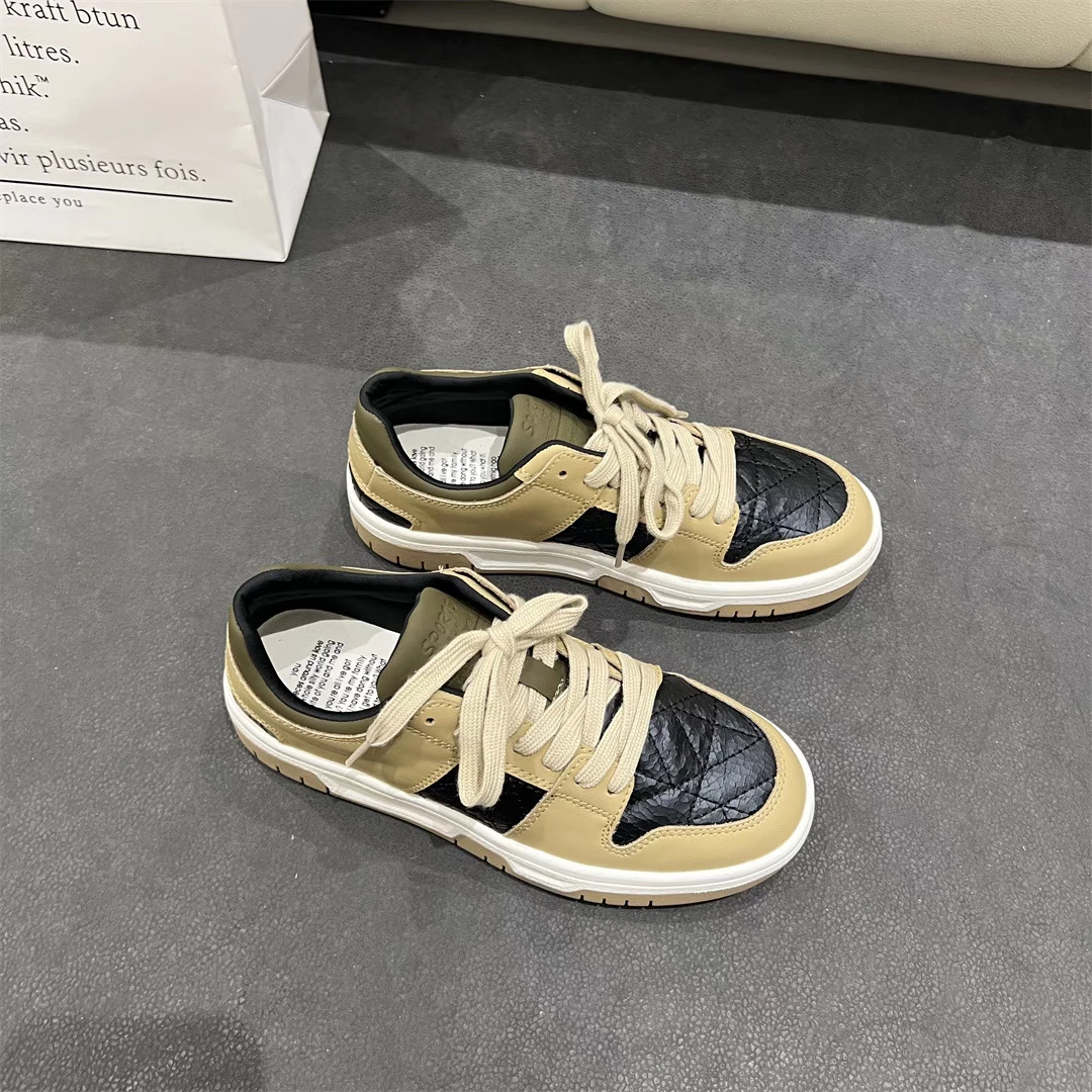 厚底黑白拼色熊猫鞋板鞋女春季新款软底休闲运动板鞋  167