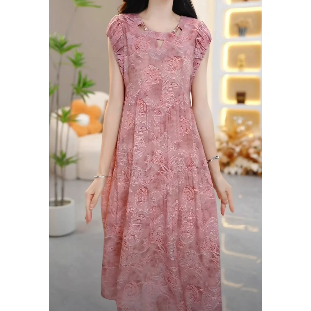 仟慕女装【SJYH2565】2025年夏季新款时尚优雅减龄连衣裙显瘦气质