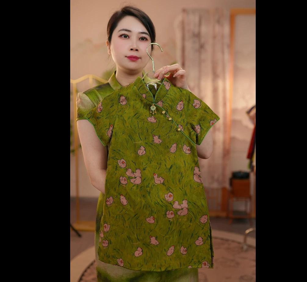 S漫青#夏季汉元素儿童背心女童夏款古风旗袍空调服中式旗袍裙