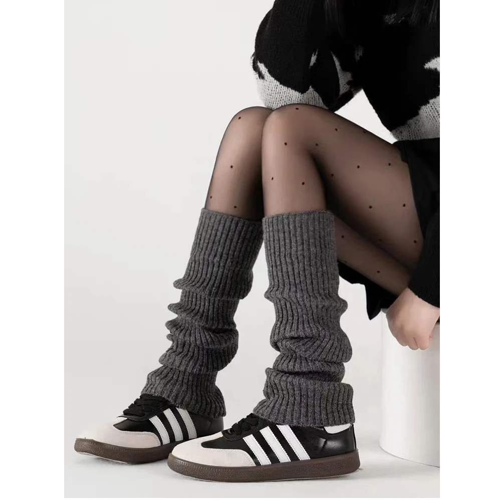 软糯弹力秋冬保暖羊毛针织袜套百搭随意穿堆堆袜套(XF)