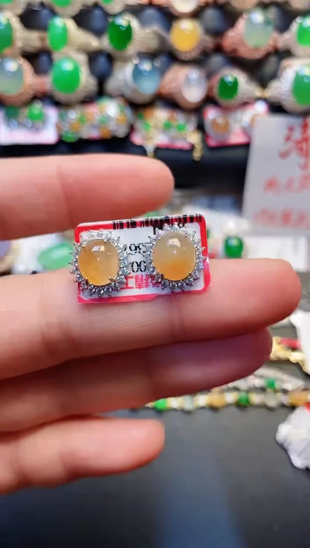 银S925镶嵌戒指翡翠天然