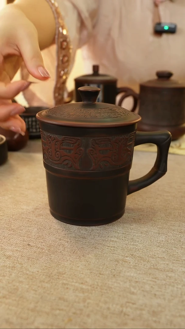 杯4**1广西钦州坭兴陶时空之旅三星堆办公水杯