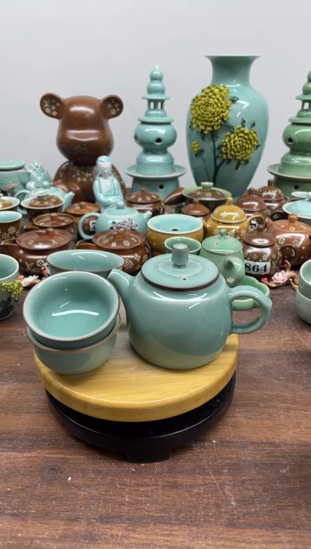 特价青瓷 一壶4杯 微瑕