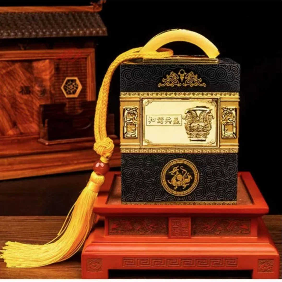 天然玉石典藏级和谐共赢玉玺印章桌面摆件