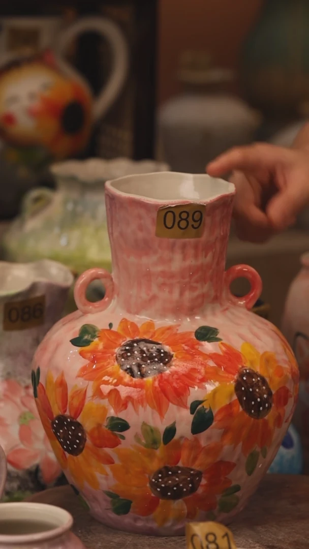 陶瓷089景德镇设计师手作花器摆件侘寂风