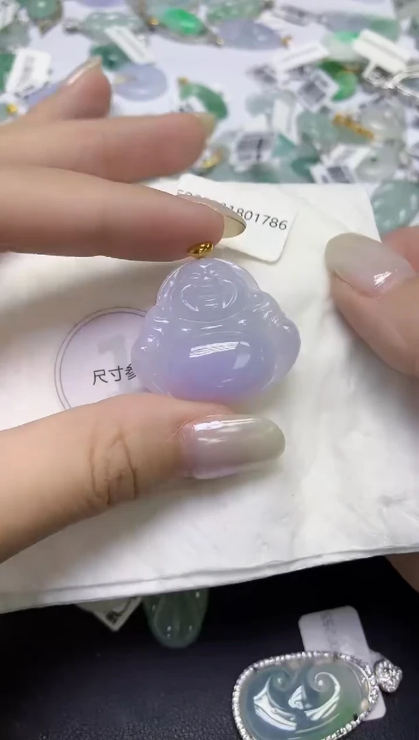 颈饰18K金镶嵌翡翠天然缅甸翡翠A货百元以上9元证书费自理