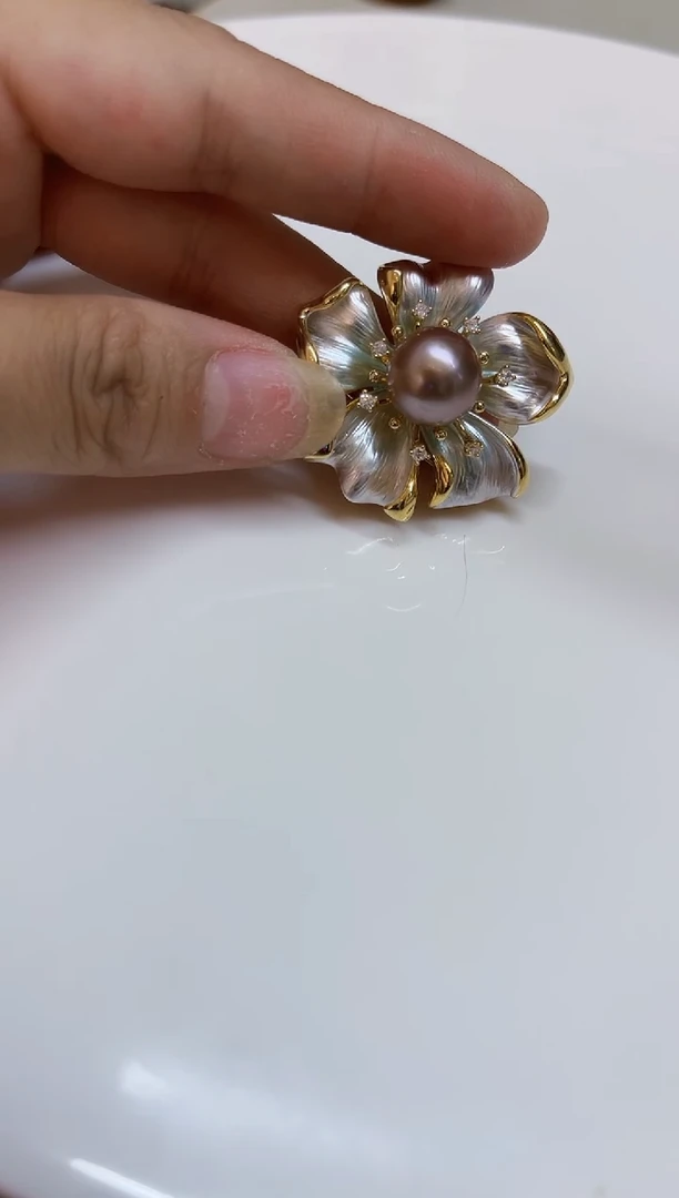 未镶嵌胸饰淡水珍珠11mm