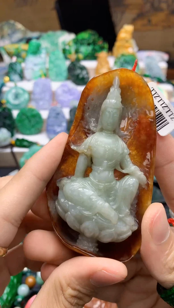 颈饰未镶嵌翡翠福**量天然A货翡翠