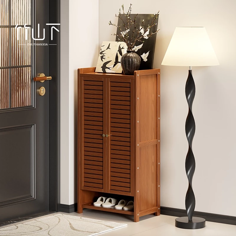 鞋柜家用门口2025年最新款大容量收纳鞋架简约带门防尘靠墙一体柜