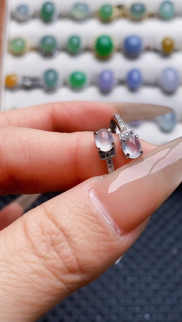 银S925镶嵌戒指翡翠3359