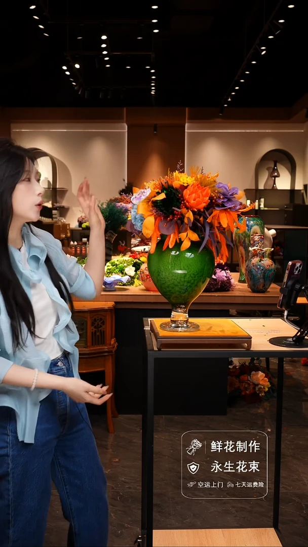 琉璃手工艺品手工花器花束空运包邮送货上门-以图片为准