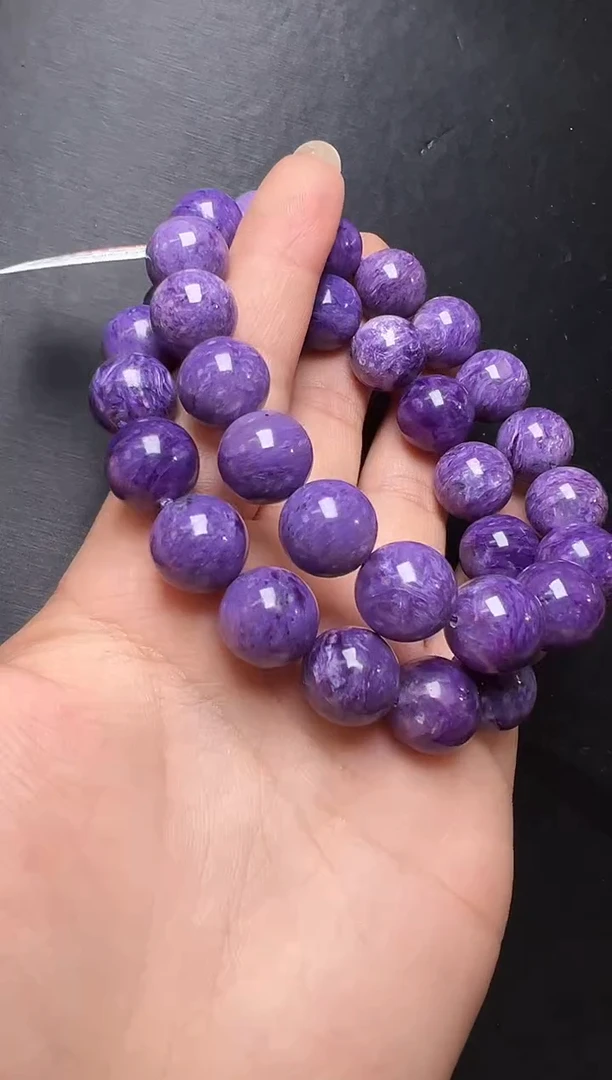 查罗石（紫龙晶）未镶嵌手串紫龙晶手串13m+多样性发一 M51005X
