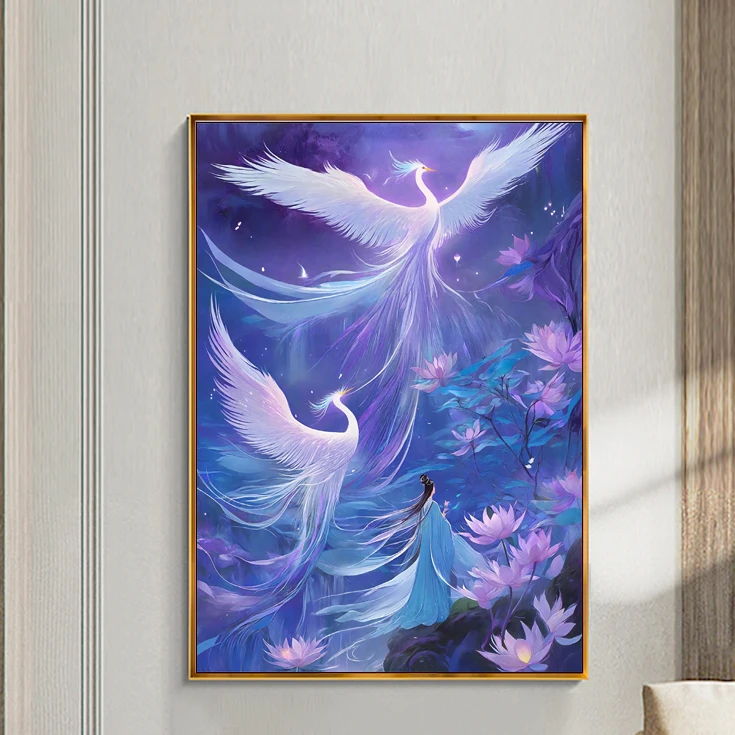 凤栖泽畔（定制款）大格4股绣满绣十字绣