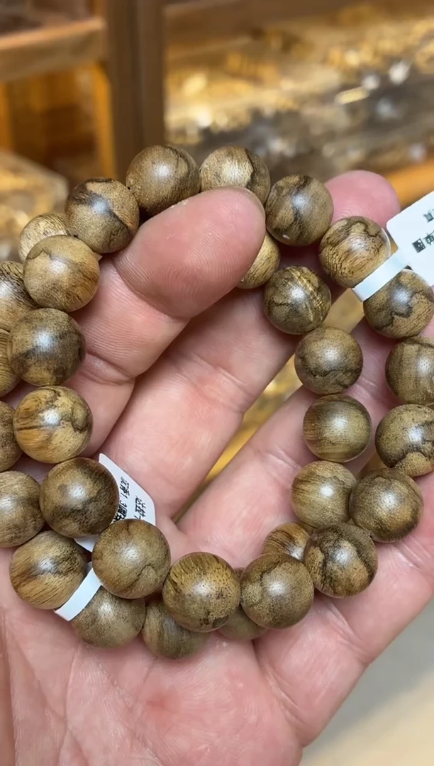 沉香手串 达拉干圆珠单圈虎斑1.3多样性发其一