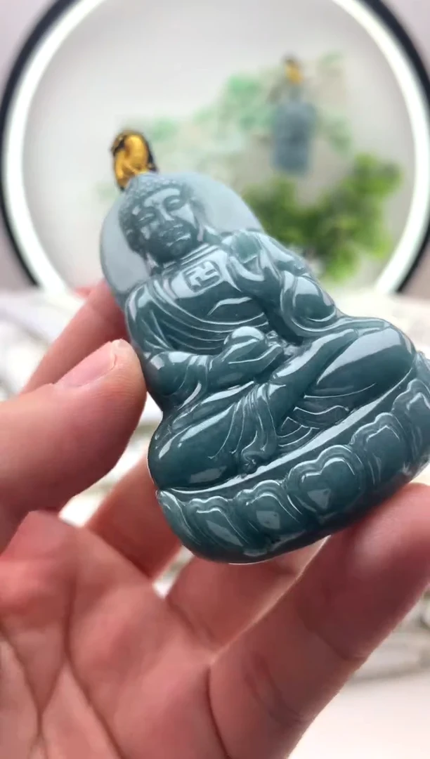 翡翠未镶嵌颈饰阿弥陀佛