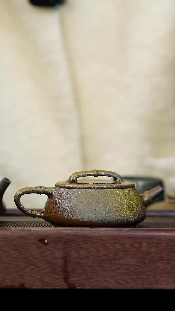 茶壶紫砂柴烧紫砂 天青汉瓦150cc