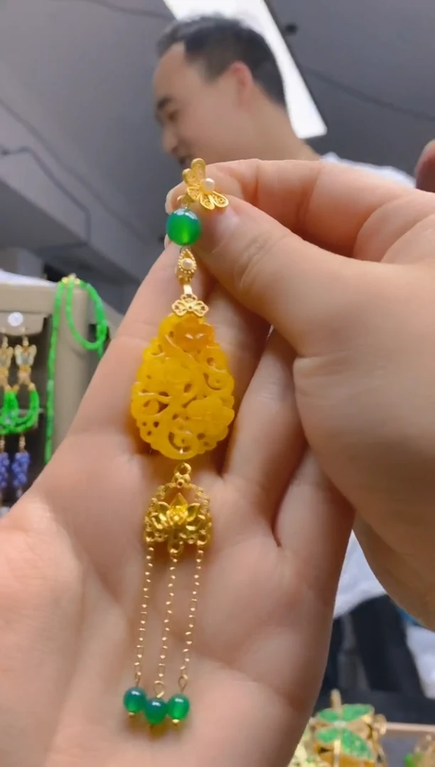 【闪购商品】翡翠耳饰合金0303翡翠压襟