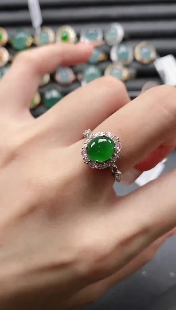 【闪购商品】翡翠戒指银S925镶嵌51511