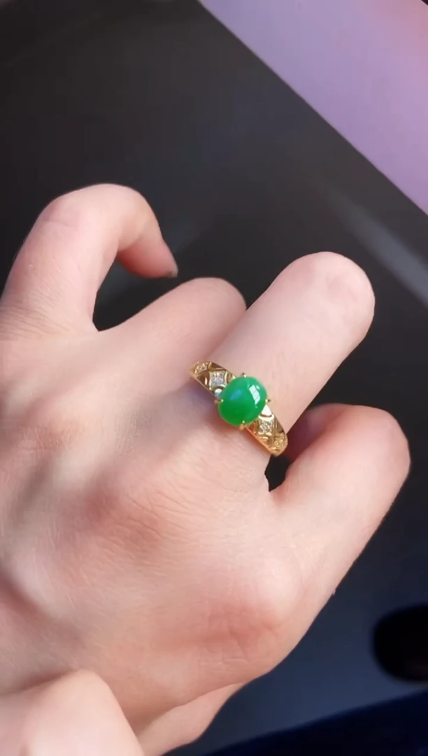 银S925镶嵌戒指翡翠12