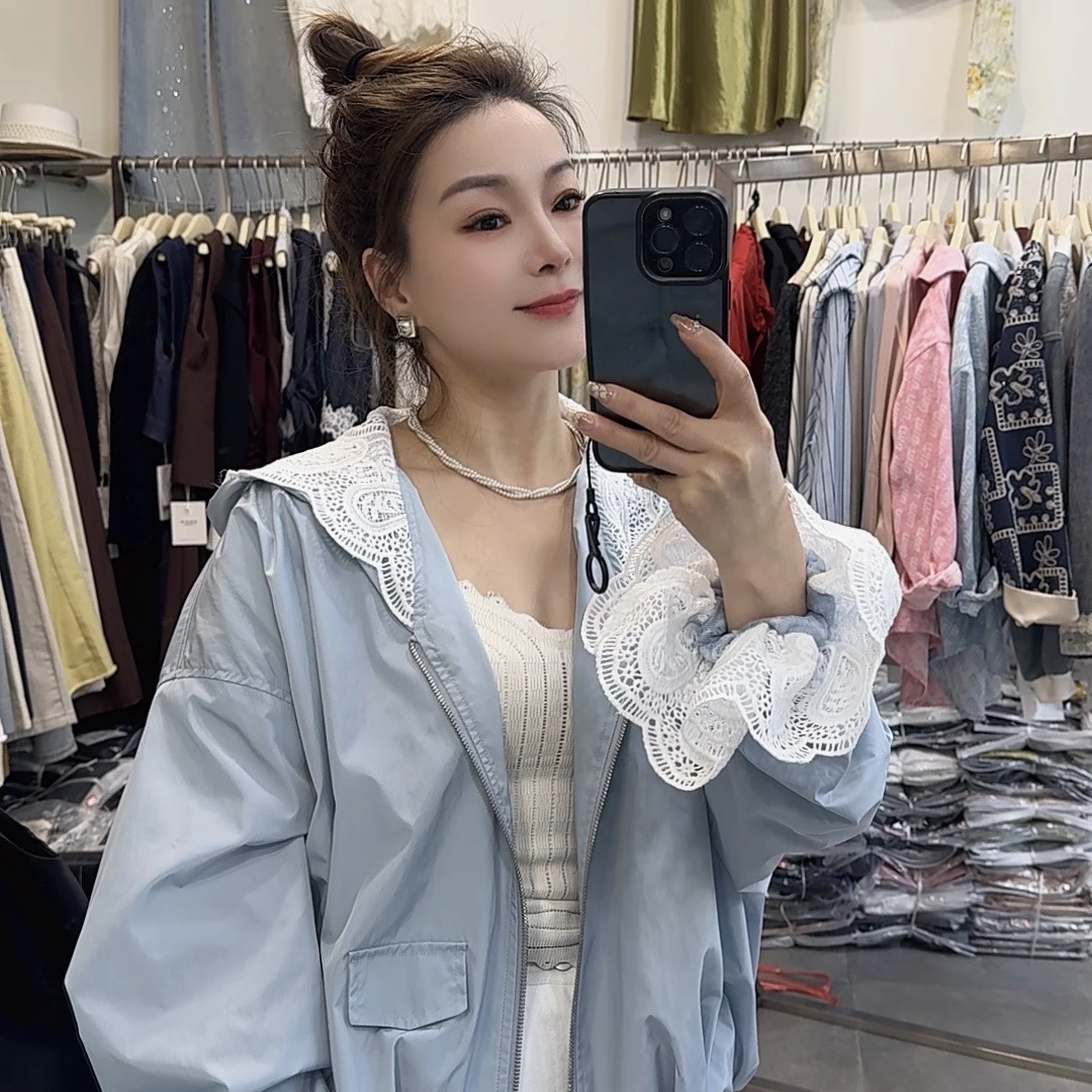 [qiuqiu家]休闲夏季开衫防晒服卫衣休闲运动套装镂空设计师