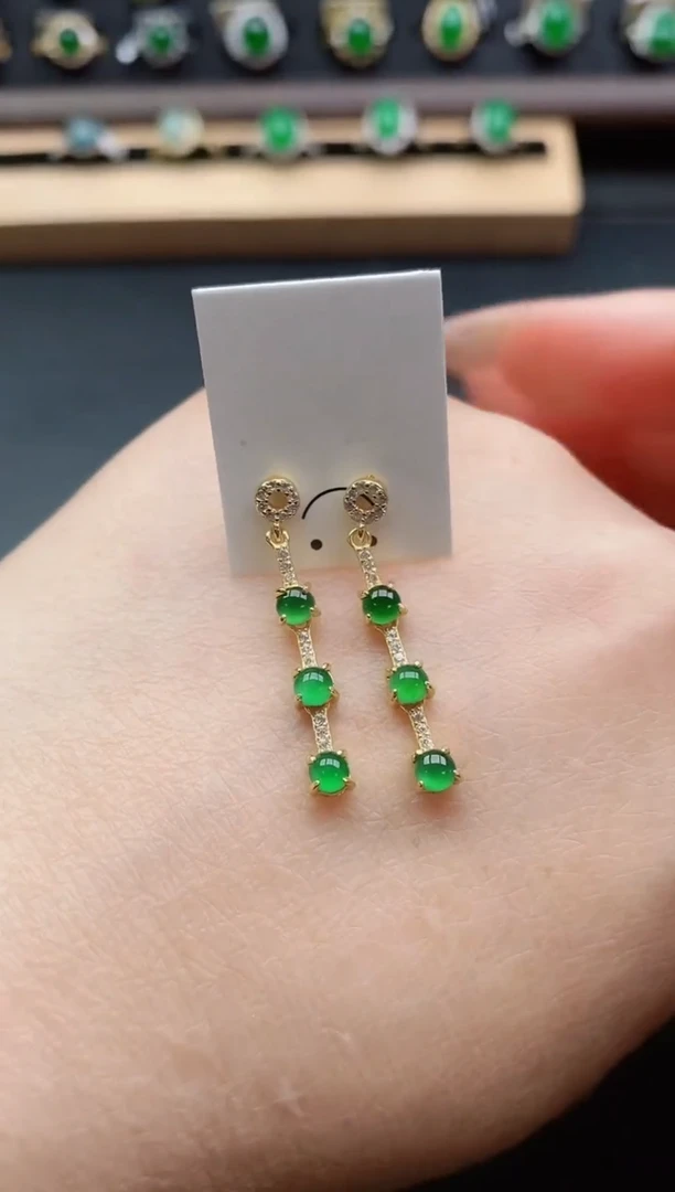 银S925镶嵌戒指翡翠1