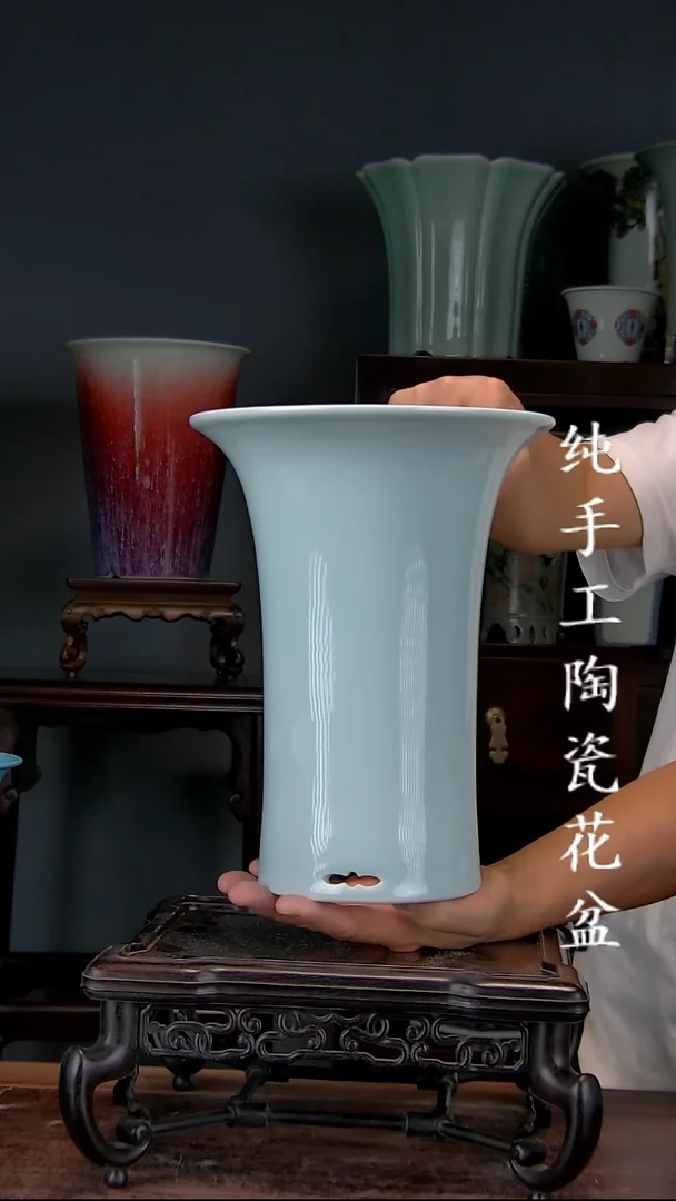 @***浪景德镇手工陶瓷花盆