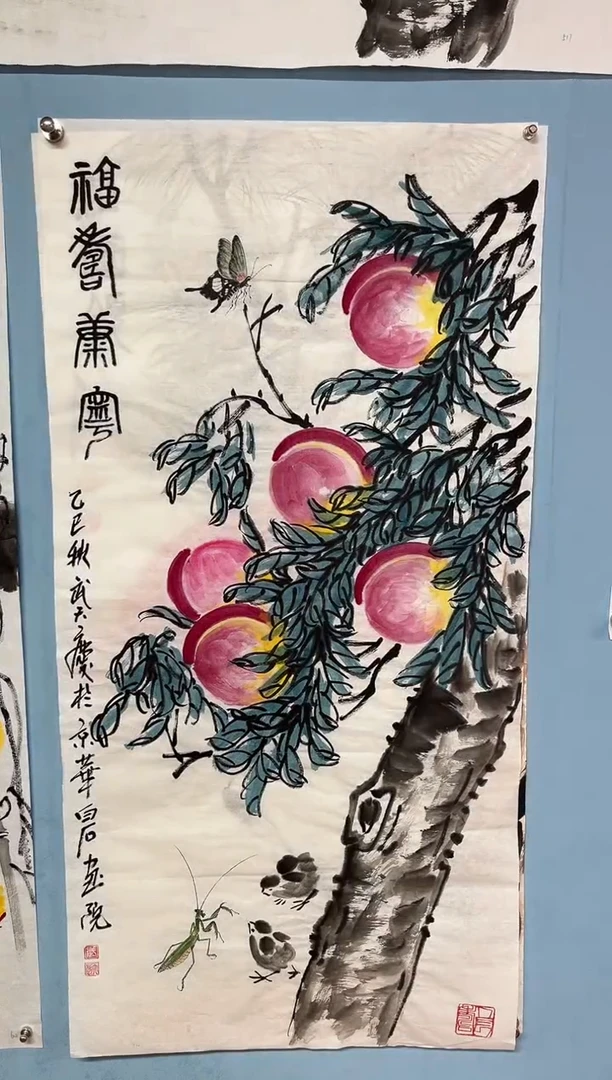 国画为****g武天庆老师寿桃