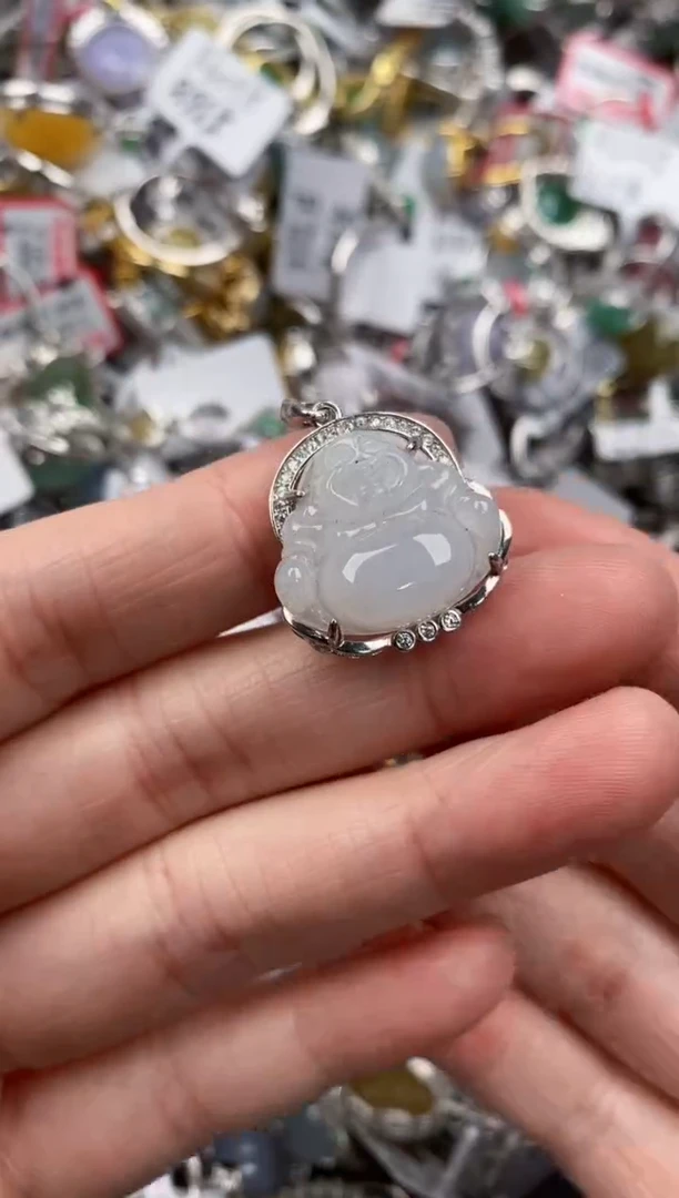 银S925镶嵌戒指翡翠777   10