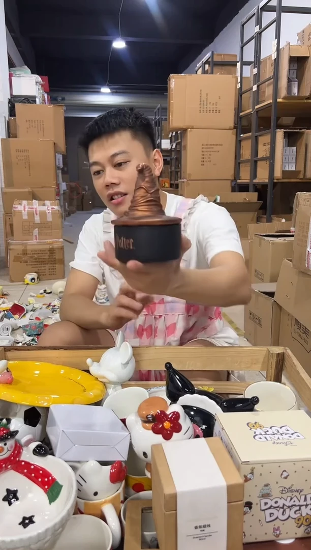 瓷片分院帽首饰盒
