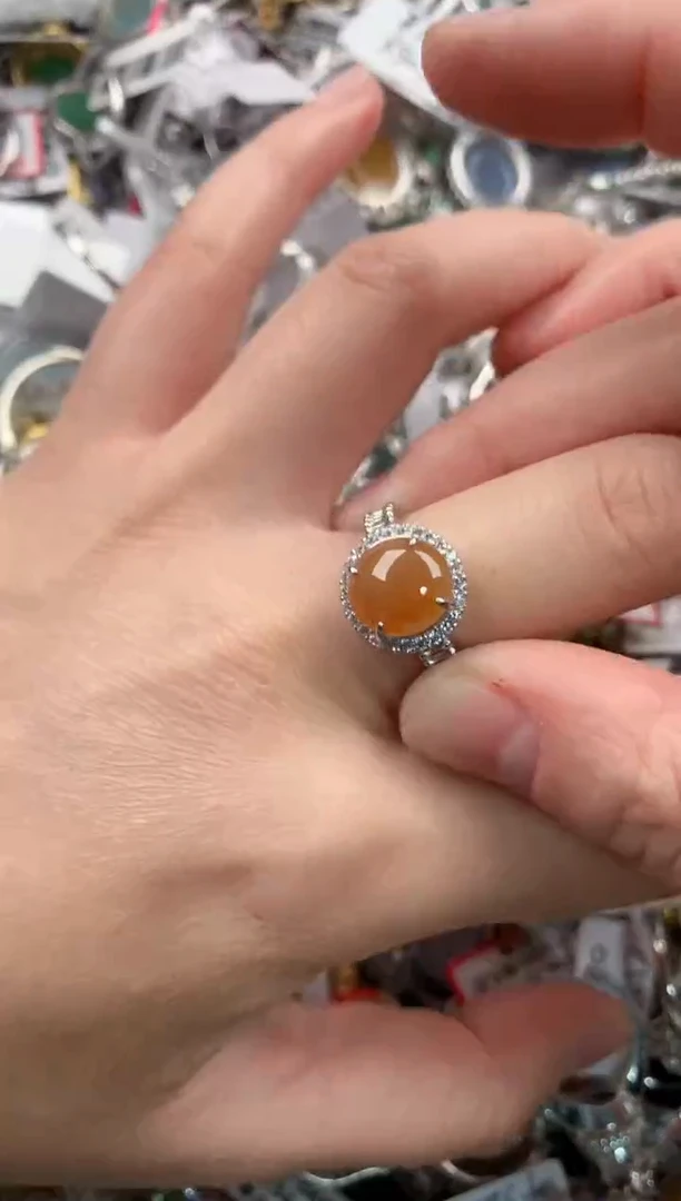 银S925镶嵌戒指翡翠222              8