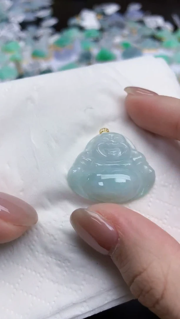 【闪购商品】翡翠颈饰18K金镶嵌天然缅甸翡翠A货