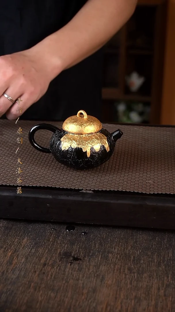 大漆黑金壶315小康茶器
