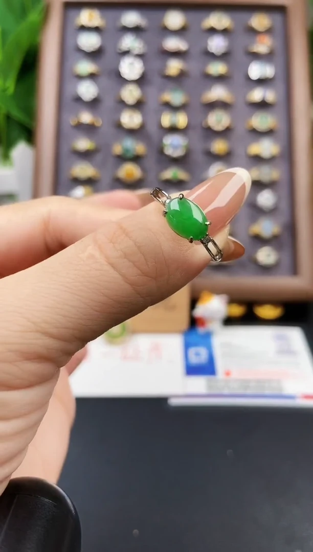 银S925镶嵌戒指翡翠21