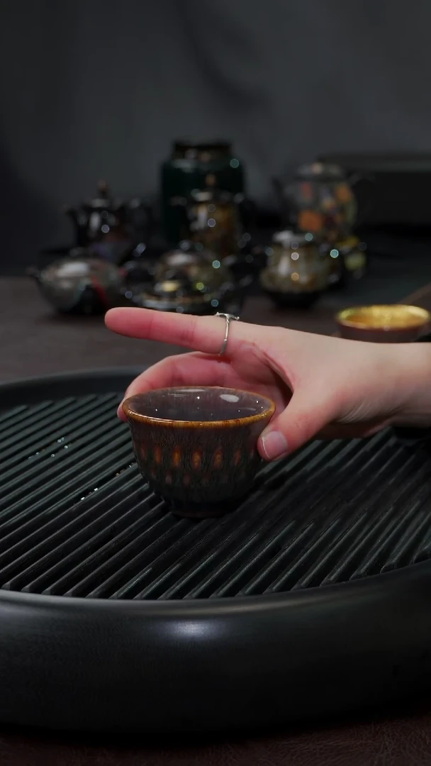 【闪购商品】杯【宜景窑天目釉红釉】星月菩提