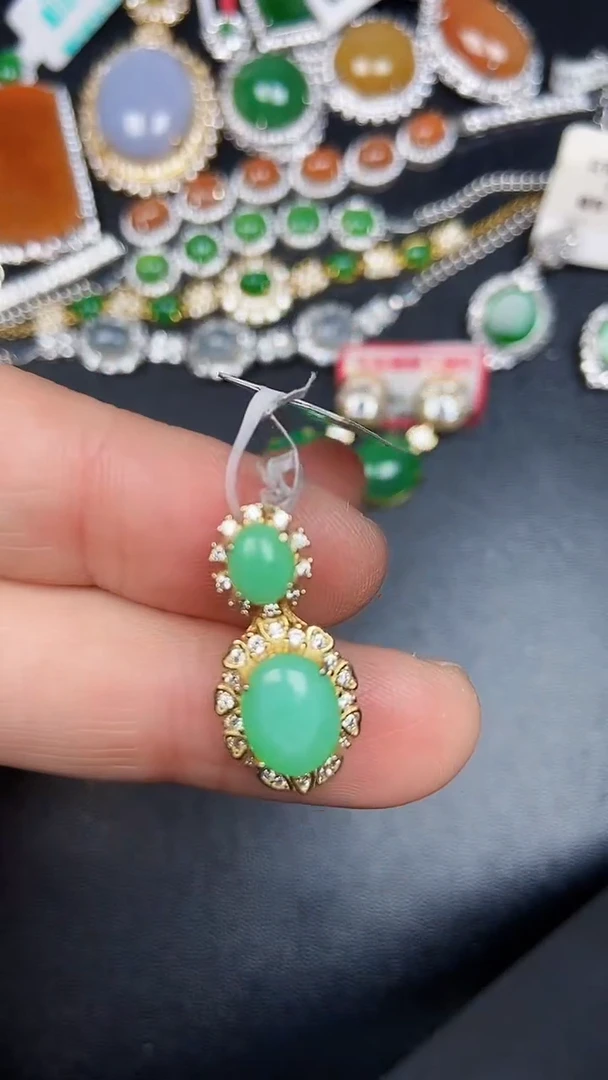 银S925镶嵌戒指翡翠3240