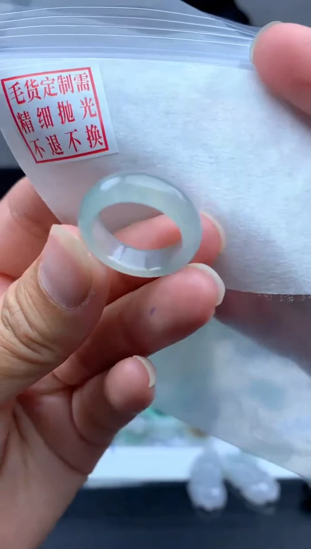 定制翡翠未镶嵌毛货需精细抛光戒圈12#