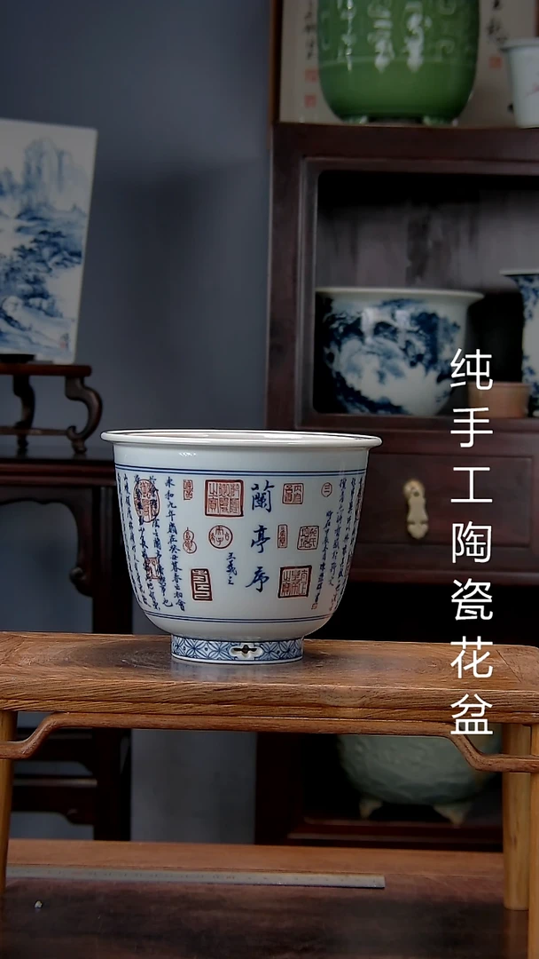 景德镇手工陶瓷花盆