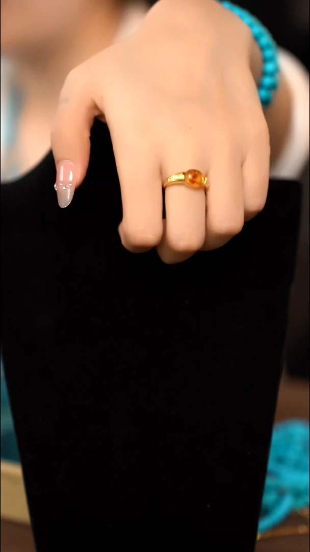 合金琥珀戒指WG1654-9.9