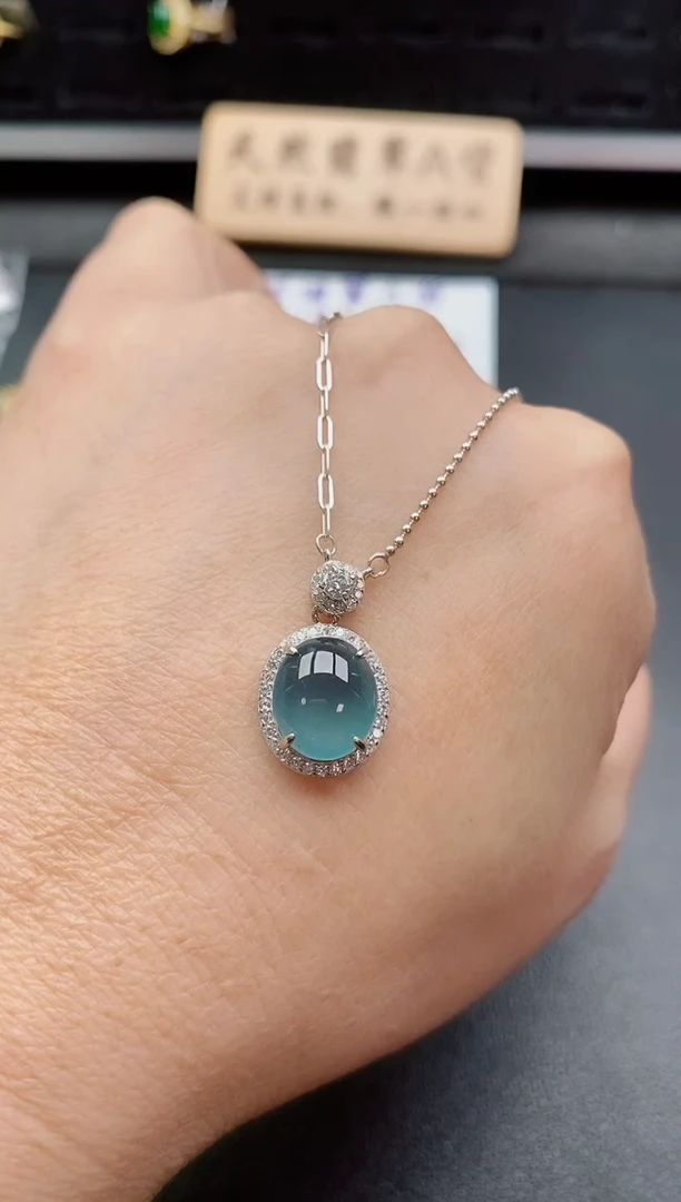 套链银S925镶嵌翡翠1