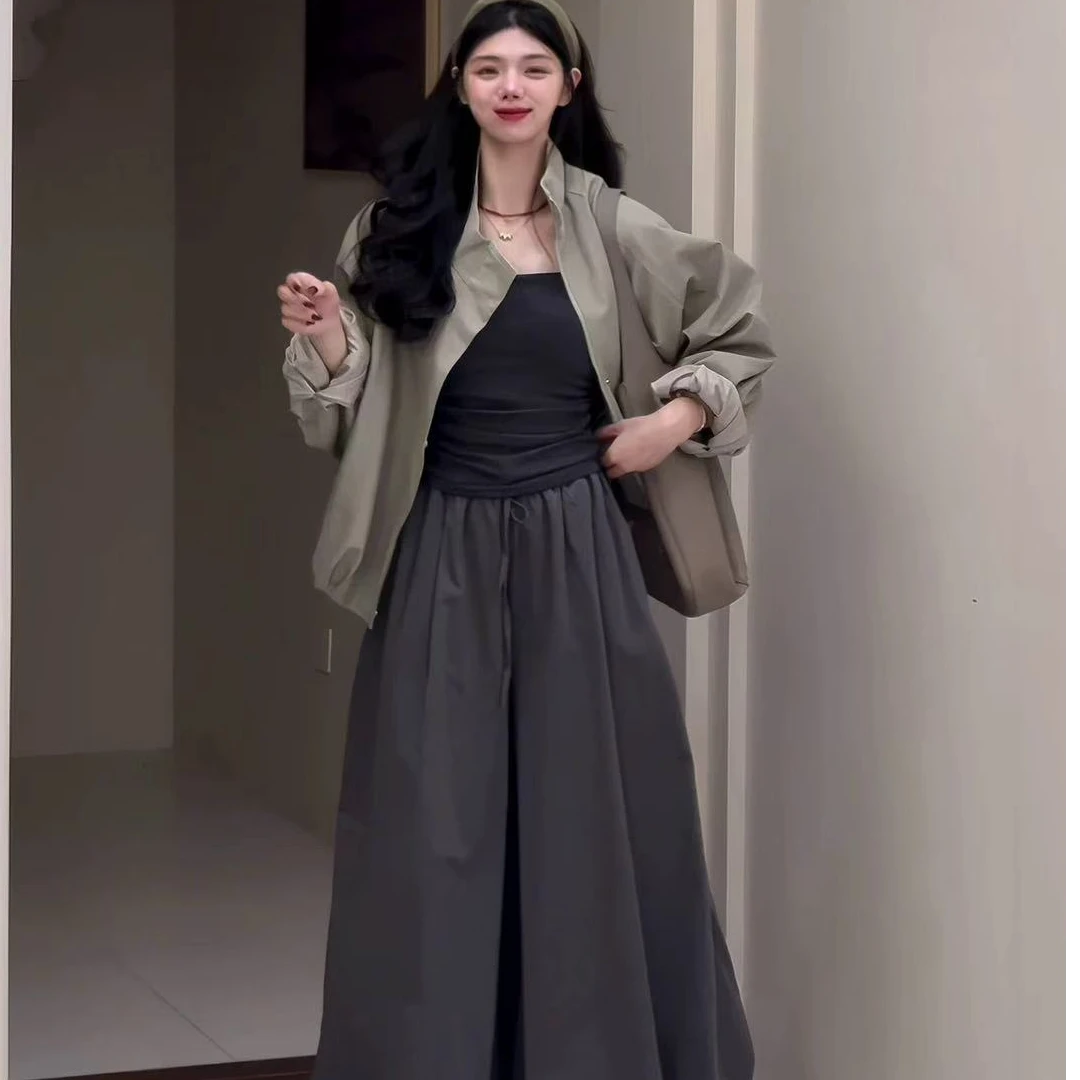 秋季新款时尚高级宽松休闲中长款英伦风夹克风衣外套女68251