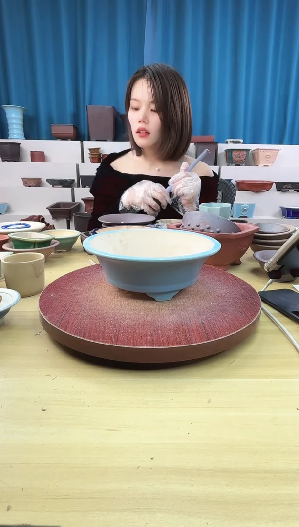 紫砂花盆浅草紫砂花盆微瑕