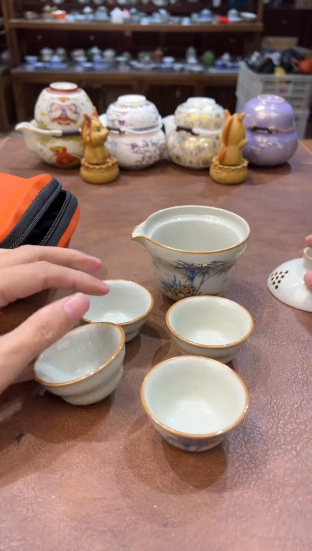 真的很便宜会开片的旅行茶具