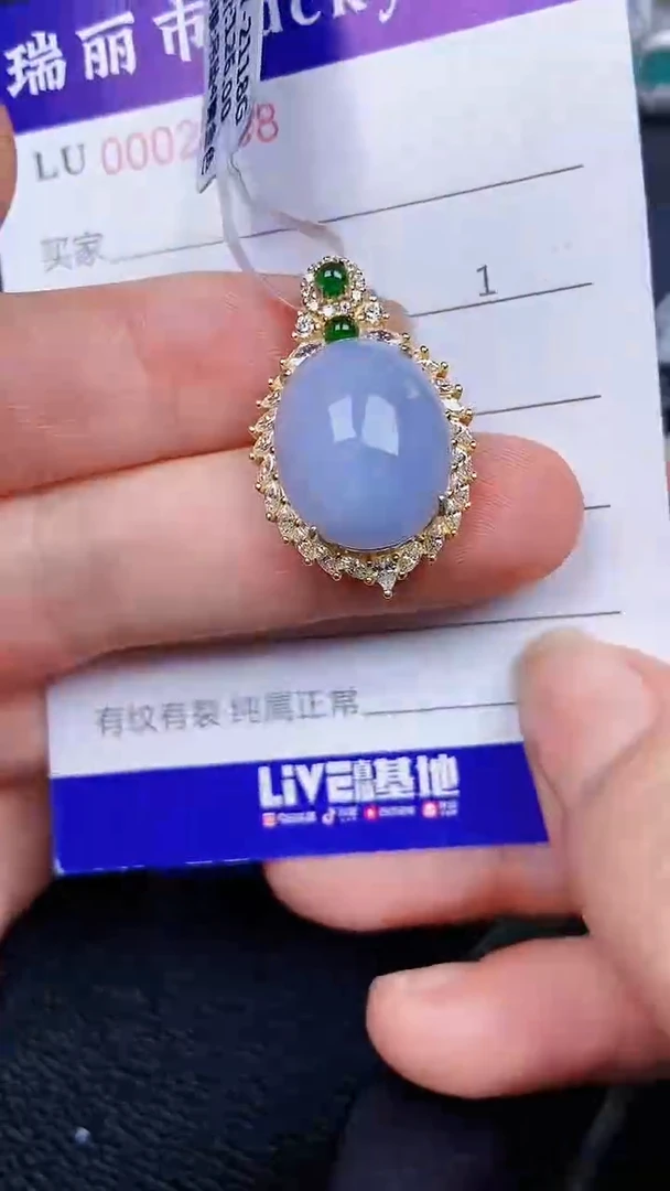 颈饰银S925镶嵌翡翠2438