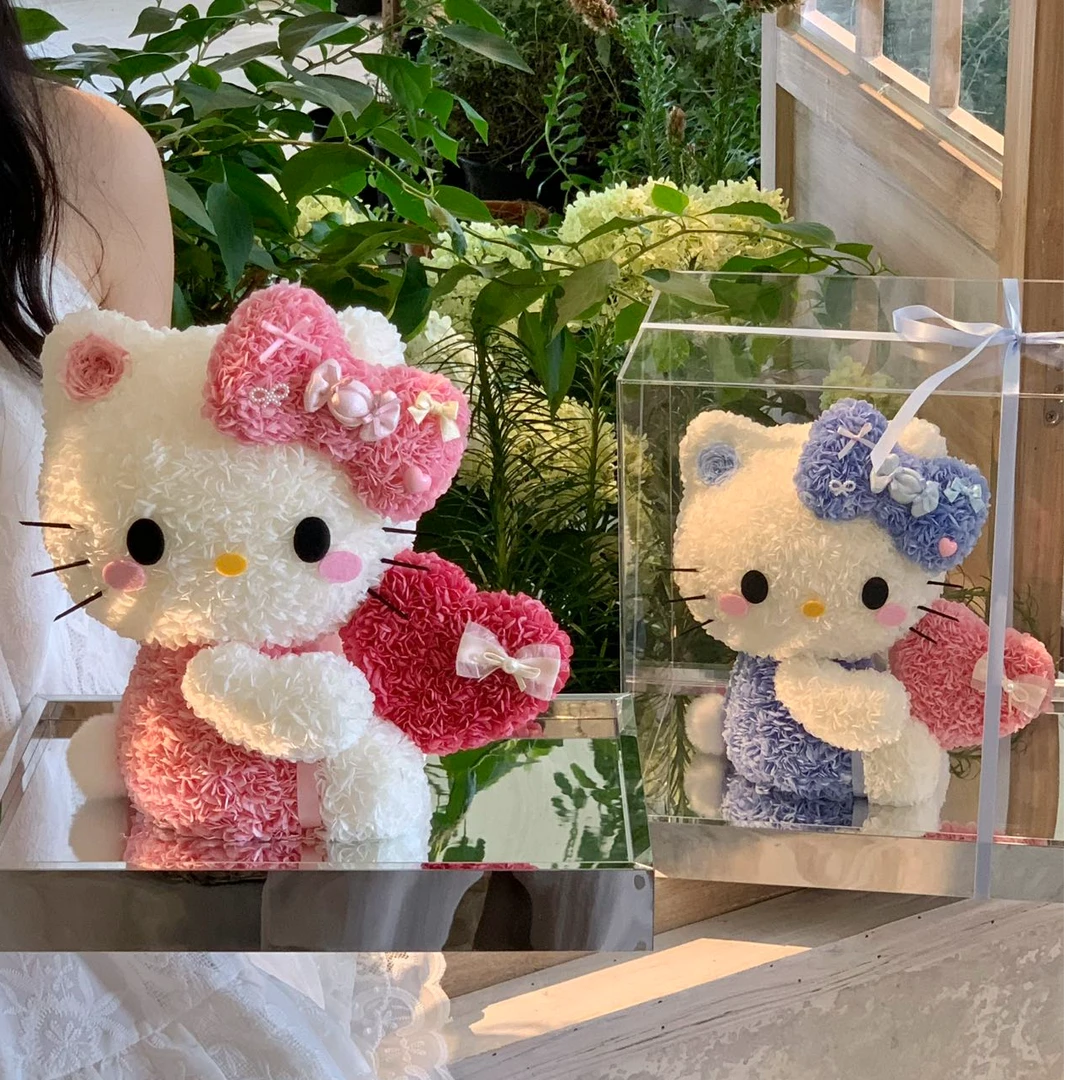 永生花hellokitty凯蒂猫哈喽KT真花礼盒情人节送老婆女友生日礼物