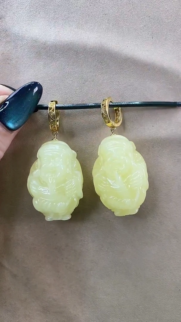 琥珀颈饰未镶嵌耳环